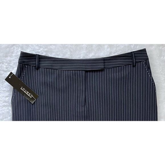NWT LOUBEN Stretch Jet Black Pinstriped Pencil Skirt, Size 12 - Picture 3 of 11